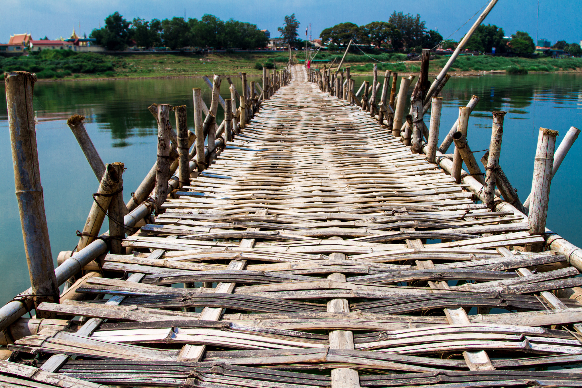 Bamboo Bridge, Kampong Cham, Cambodia