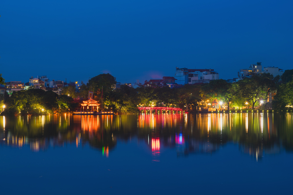 Hoan Kiem Lake View at Twilight 