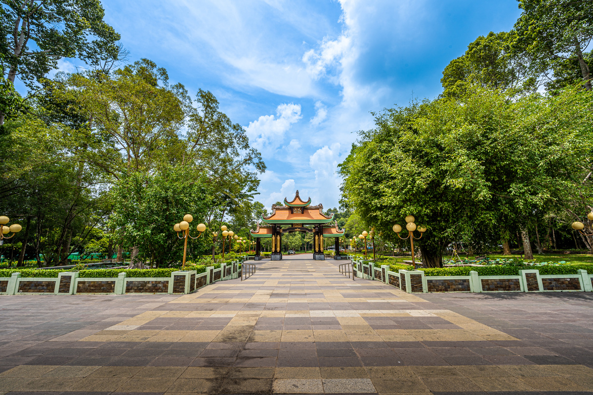 View of Ben Duoc Temple, Cu Chi Tunnel, Ho Chi Minh city, The historic district revolutionary beside Cu Chi tunnel, a famous base of revolutionary Vietnam before 1975.