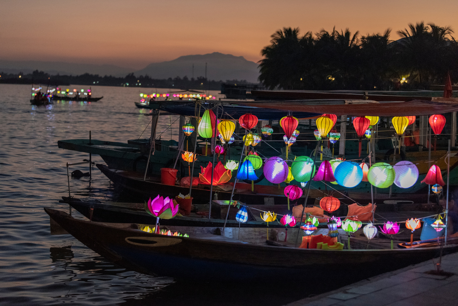 Lanterns and Boat in Hoi An, Vietnam