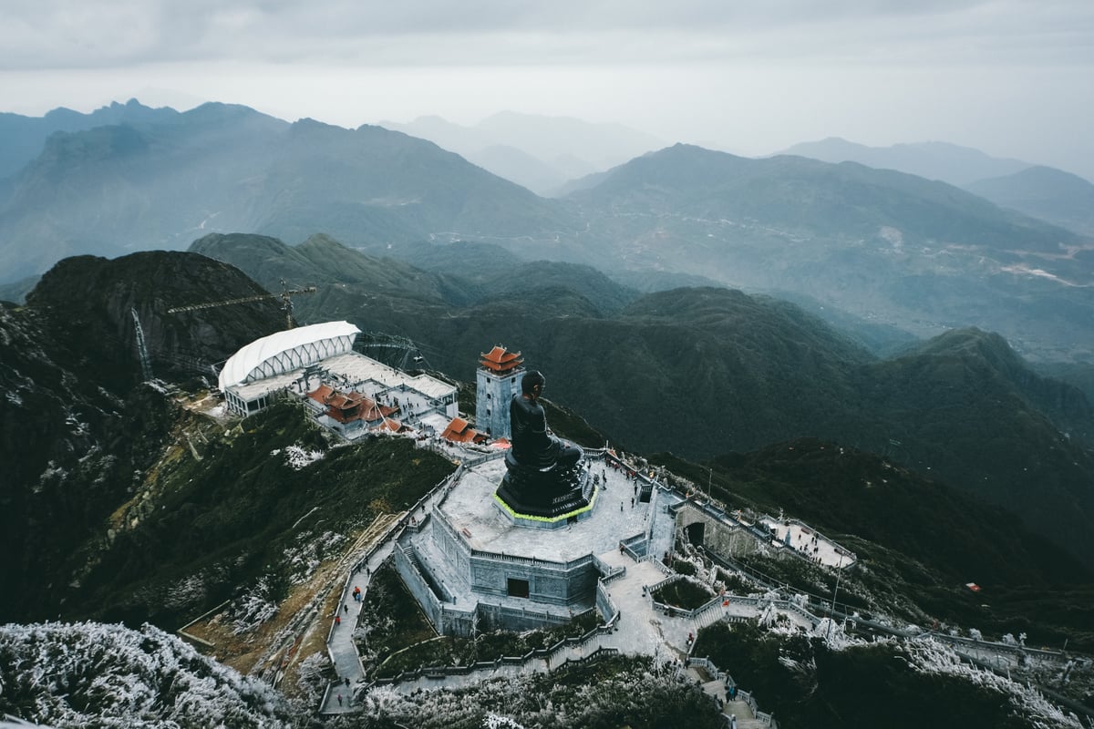 Buddha on Fansipan mountain - the highest peak of Indochina