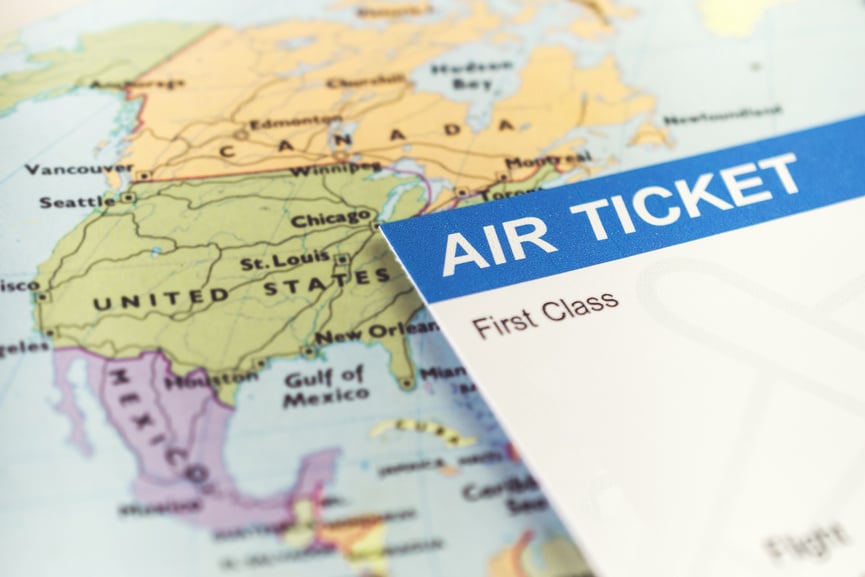 Flight Ticket on a Map 