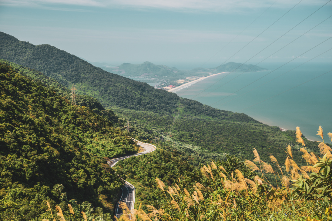 Aerial View of Hai Van Pass in Danang, Vietnam