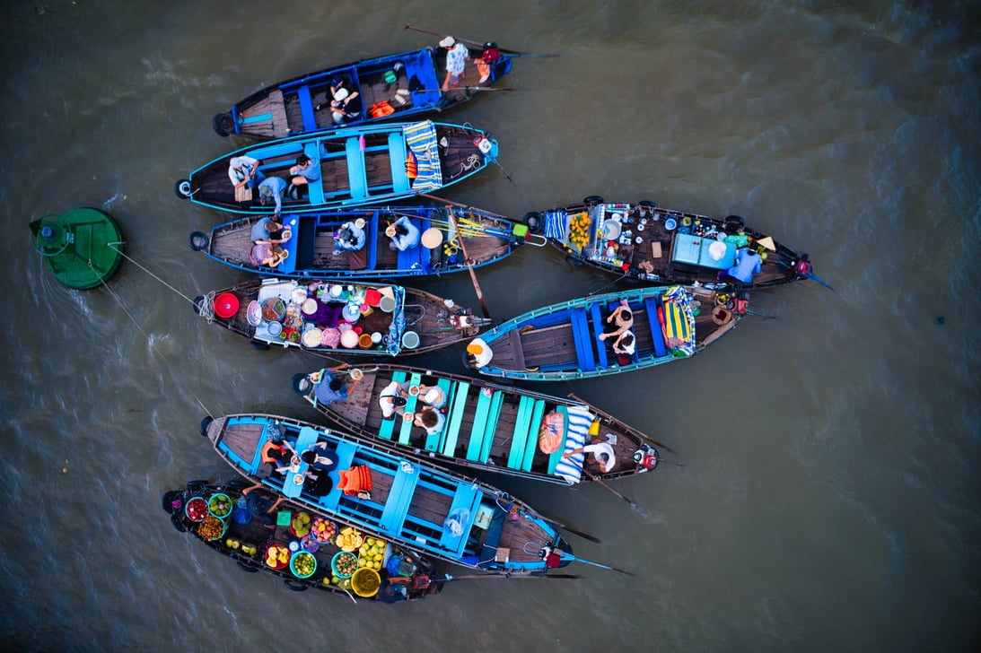 Cai Rang floating market in Can Tho.