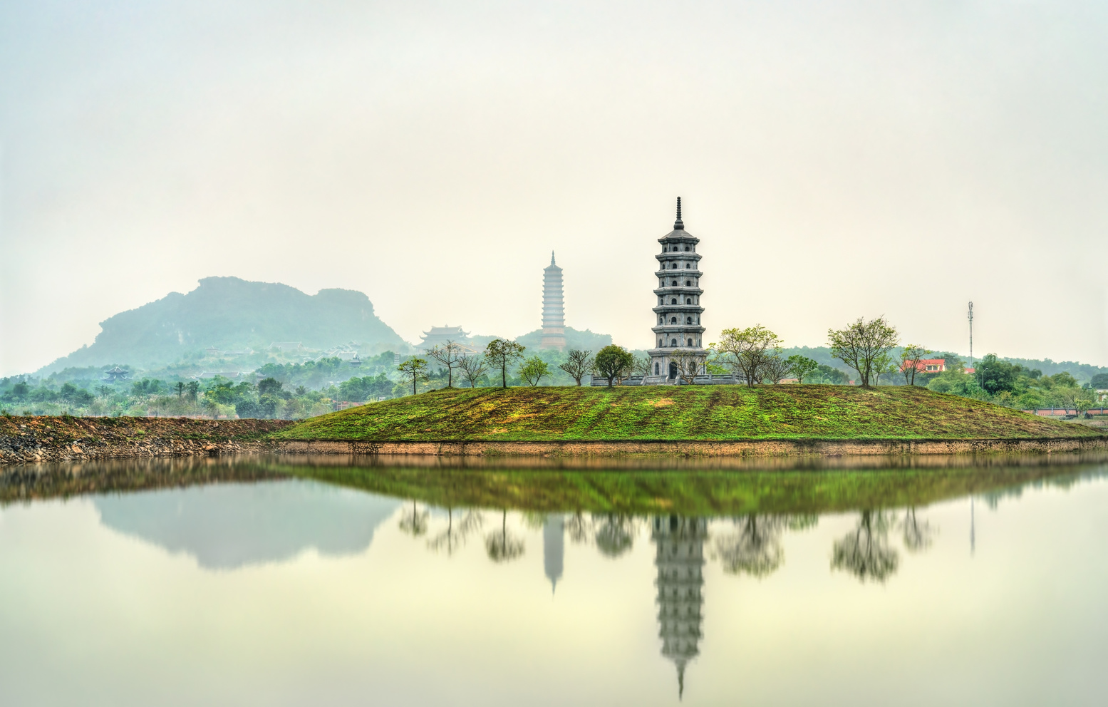 View of the Bai Dinh Temple Complex at Trang an, Vietnam