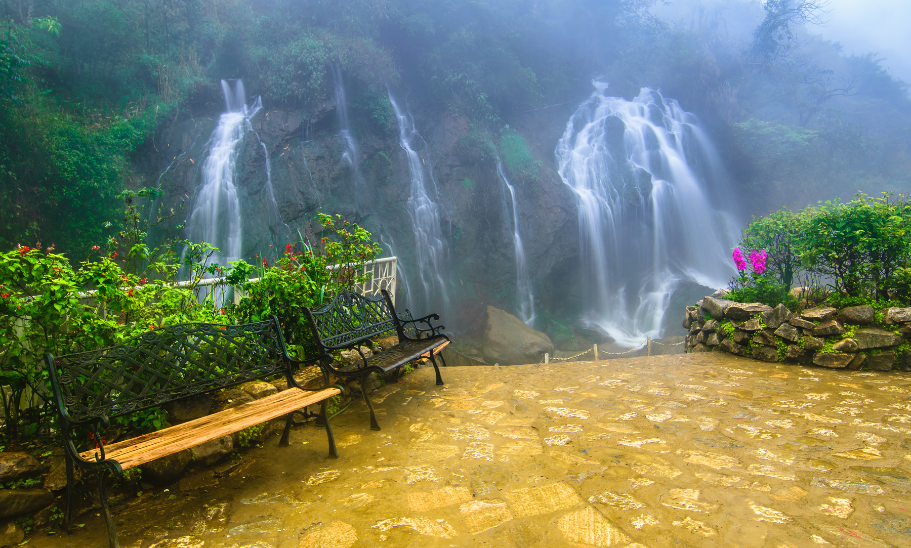 Cat Cat waterfall, in Cat Cat village, Sapa, Vietnam